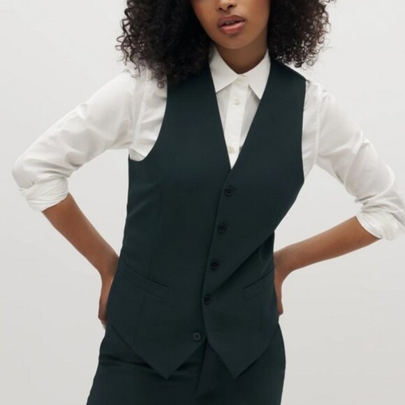 SuitShop Dark Green Suit Vest size 36 Tall - Picture 1 of 4